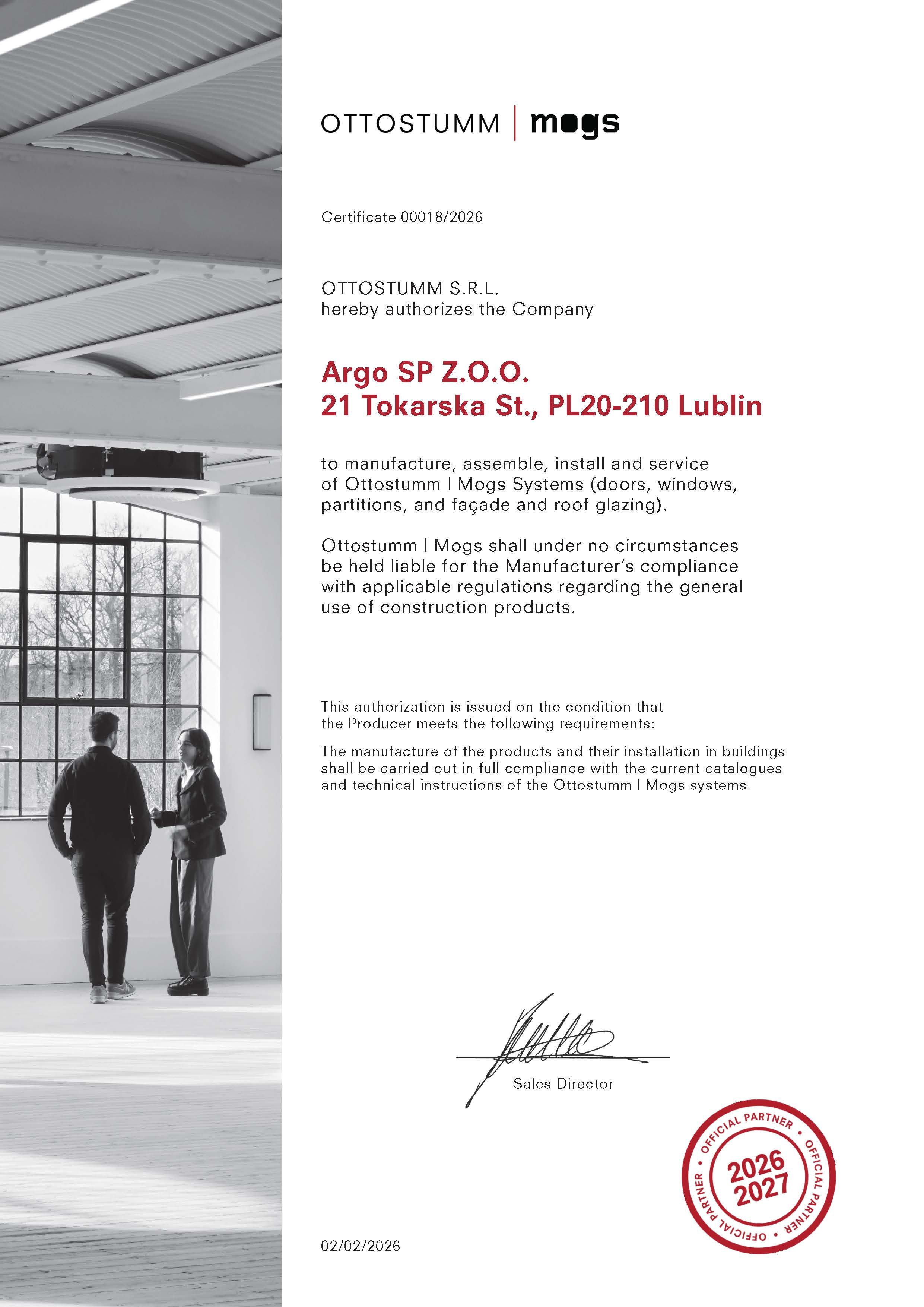 Certificate OTTOSUM